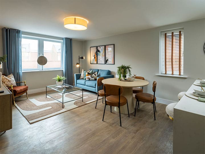 Build to rent interiors for large-scale private rental schemes, delivering flooring, lighting and window dressings nationwide.